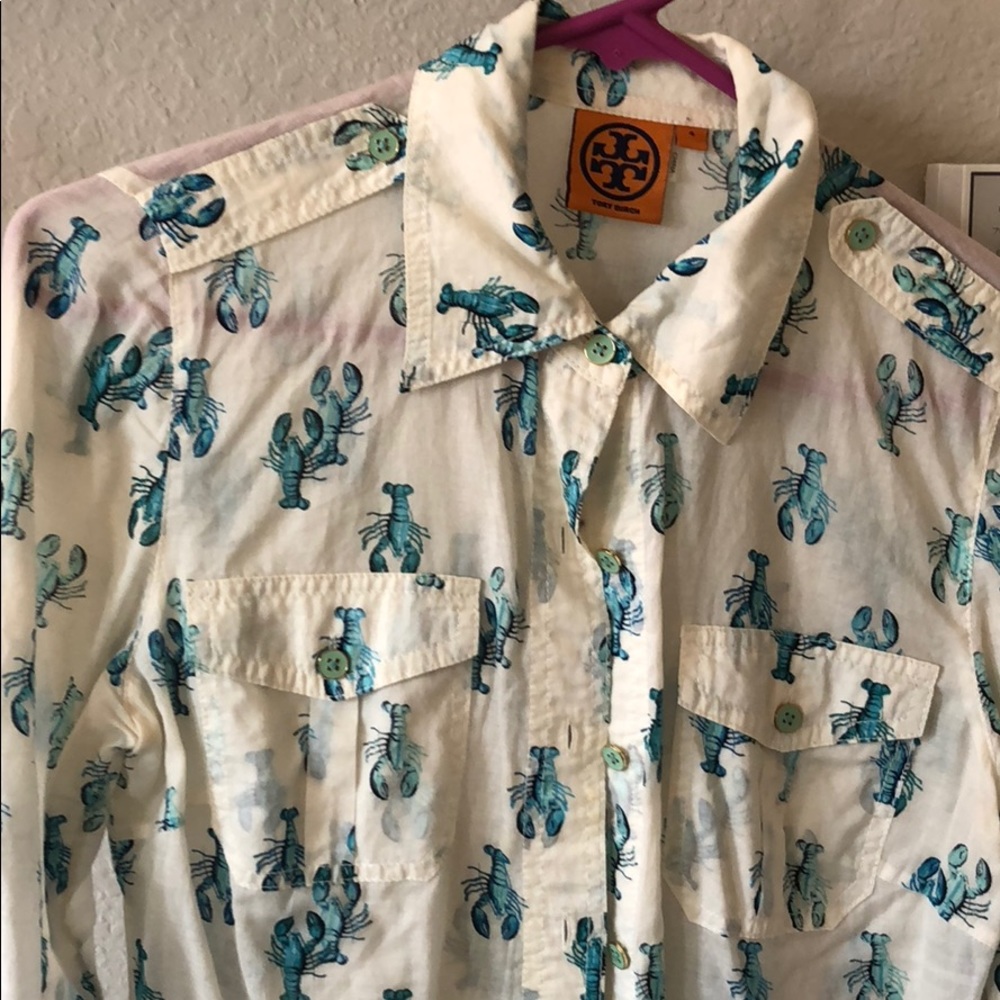 Tory Burch Blue Lobster Brigitte Blouse